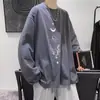 Camiseta Base Interna Novo Estilo Saco de Papel Camisa Solta com Base Masculina Primavera e Outono Manga Longa Gola Redonda Camisa Retrô Roupa