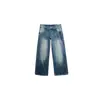 Calça jeans Yuyi retrô de cintura baixa para mulheres, coleção de outono, estilo Guangzhou Treze Fileiras, perna larga solta, modeladora, perna reta, calça comprida 0321