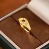 Anillo de Plata de Ley S925 Lujo Ligero Vintage Cepillado Montura para Piedra Principal de 4 mm Montura para Anillo de Piedra de Color Accesorios de Joyería para DIY
