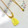 Loja de Ouro Mesmo Estilo Triângulo de Ouro Antigo Deus da Riqueza Amarelo Pingente Novo Estilo Chinês Estilo Nacional Deus da Riqueza Amarelo Vajra Maço Colar