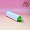 Garrafa Redonda Reta HDPE Personalizada de 500ml Boca Larga 38-400 Boca Pontiaguda Garrafa para Ketchup e Condimentos Operação com Uma Mão Sem Sujar