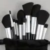 Kit de Pincéis de Maquiagem Completo Rosa com 13 Peças, Cerdas Sintéticas Macias para Rosto e Olhos