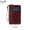 Bolsa de Almacenamiento de Pasaporte RFID Nueva Transfronteriza, Cartera Larga Retro con Cremallera de Gran Capacidad, Bolsa de Pasaporte de Viaje Multifuncional