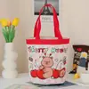 Lonchera Estilo Coreano para Niña, Bolso de Mamá, Lindo Bolso Cubo con Graffiti, Bolso Cilíndrico Impreso Ins, Lonchera de Lona