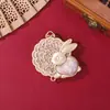 Dinastía Song Brocado Palacio Lunar Conejo de Jade Colgante Accesorios DIY Estilo Antiguo Hanfu Qipao Broche Retro Base para Colgante Venta al por Mayor