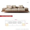 Sofá de madera maciza estilo japonés de estilo troncos, ligero, de lujo, para casa de familia, de tela, de diseñador, de villa, de combinación simple.