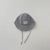 Gorro de Bebé Qiu Nan Primavera y Otoño Nuevo Moda Ins para Niños Sombrero de Pescador Protección Solar para Bebés Gorra con Visera Rayada