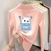 Ropa interior base con forro polar para niñas, nuevo estilo otoño/invierno 2026 para niños, camiseta interior, talla mediana a grande, cuello semi-alto, cálida