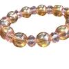 Pulsera de Cristal Rosa con Cuentas Ámbar de Cristal Amarillo 8mm Pulsera de Moda Coreana para Hombres y Mujeres