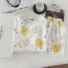 Venda Direta de Fábrica - Pijama de Verão Feminino, Estilo Coreano, Estampa de Desenho Doce e Fofa, Gola Redonda, Algodão Nuvem, Tendência Estilo Ins Item Quente