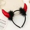 Amazon Nova Faixa de Cabeça com Chifres de Diabo para Halloween Festa de Feriado Faixa de Cabeça Personalidade Palhaço Desenho Animado Acessórios de Cabelo Atacado