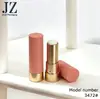 Pedido Jinze: Tubo de Batom Laranja Coral Fosco / Branco Fosco + Revestimento em Spray Dourado Fosco, Material de Embalagem Plástico