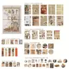 Paquete de Materiales Retro Momo Transfronterizo Serie de Colección de Espécimenes Diario Vintage Material para Manualidades Base de Decoración 83 Piezas 6 Estilos