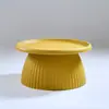 Mesa de Café Redonda de Plástico Nórdica para Sala de Estar, Mesa Auxiliar Simple para Apartamentos Pequeños, Lujo Ligero Creativa Moderna Estilo Ins