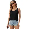 Estación Independiente de Amazon Comercio Exterior Popular Camisa Suelta sin Mangas de Satén Chaleco de Satén de Cuello Redondo para Mujer Transfronterizo Europeo y Americano