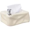 Caja de pañuelos de cerámica ins para sala de estar, baño de estilo crema avanzado, estilo lujoso y de alta calidad, decoración sin perforaciones estilo glaciar.