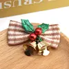 Novo Laço de Natal DIY Laço com Sino Mini Laço Decorativo para Guirlanda de Natal com Pingente de Sino