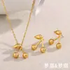 Pendiente Creativo de Acero Inoxidable Chapado en Oro de 18K con Temperamento Europeo y Americano, Diseño de Nicho, para Viajero, Pendientes de Cereza, Collar