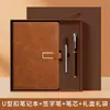 Caja de Regalo con Set de Cuadernos A5 Personalizada Cuaderno de Registro de Reuniones de Negocios de Alta Gama Cubierta Gruesa de Cuero Regalo para Reunión Anual