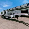 Reboque Semi-Reboque de Cama Baixa para Transporte e Levantamento com Gancho de Estrada, Cama Baixa de Serviço Pesado, Reboque Semi-Reboque de Cama Plana para Transporte de Comércio Exterior Transfronteiriço