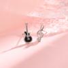 Divertidos Aretes de Notas de Guitarra Lindos Moda Pequeños Asimétricos Diamante Flash Violín Aretes INS Regalo Mejor Amigo