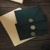 Set de papelería para estudiantes con sello de cera para sobre verde oscuro, hermoso, fresco y romántico, papelería artística vintage para confesiones del Día de San Valentín