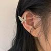 Pinzas para Orejas de Mariposa Súper Hada Estilo Francés para Mujer, Lujo Ligero, Dulces y Frescas, Retro, Súper Brillantes, con Circonita Microincrustada, Pendientes Clip para Hélice de Oreja sin Perforar
