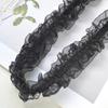 4CM encaje de gasa de nieve de doble capa encaje elástico plisado Lolita cinturón elástico decorativo blanco y negro material hecho a mano diy