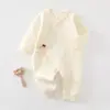 Macacão Quentinho Borboleta para Recém-Nascidos Macacão Sem Costura Outono Inverno Algodão Puro Macacão estilo Monge para Recém-Nascidos para Meninos e Meninas