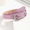 Cinturón de Mujer Veraniego Dopamina Colorido Brillante con Pedrería Malla Multicapa Diamante Piel Sintética Borde Delgado Versátil Casual