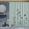 Cortina de ducha digital con temática de flores, impermeable, barrera de agua, para baño