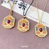 Nuevo Colgante Cuadrado Esmalte Dorado Antiguo Azul Quemado Concubina Imperial Cobre Chapado en Oro Estilo Retro de Palacio Colgante Cuadrado Venta al por Mayor