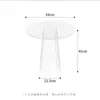 Mesa de Centro Moderna Nova de Vidro Temperado Minimalista Criativa para Sala de Estar Canto de Sofá Mesa para Quarto de Modelo Mesa Redonda com Borda Acrílica