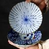 Prato de jantar de cerâmica japonesa importada, azul e florido, estilo japonês, vintage, salada, frutas, tigela funda, prato de sobremesa para lanche