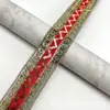 Nova Renda Bordada com Lantejoulas Estilo Étnico, Acessórios para Vestuário com Fio Dourado, Decorações Femininas de 4,5 cm de Largura