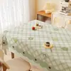 Toalha de Mesa Desenho Animado, Sem Lavagem, Impermeável, À Prova de Óleo, Resistente ao Calor, Estilo Dopamina Creme, Toalha de Mesa Retangular, Protetor de Mesa, Chá
