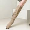 Pero botas altas para niños otoño 2022 Nuevas tacón grueso botas altas moda cómodas punta botas vaqueras western
