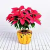 Funda de Bolsa para Maceta Flor Dorada Año Naranja Tela Dorada Flores de Año Nuevo Cubierta para Maceta de Navidad Cubierta para Maceta de Planta Verde Festival de Apertura