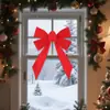 Nuevo Lazo de Navidad Accesorios de Decoración para Fiestas Navideñas en Casa Lazo Rojo Grande de Tela Flocada Hecho a Mano