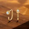 Pendientes de Plata S925 en Forma de C para Mujer, Aretes de Lujo Ligero de Moda de Gama Alta, Pendientes de Diseño de Nicho Ins Simples y Versátiles al por Mayor