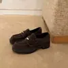 Mocasines de Piel Genuina para Mujer 2026 Nuevo Estilo Planos con Moneda Dorada Estilo Británico Suela Gruesa Slip-on Suela Suave Cómodos Zapatos Pequeños de Piel