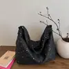 Bolsa de tecido simples artística estilo coreano transfronteiriça, bolsa tote versátil e leve, mochila escolar, bolsa transversal casual nichada artística