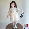 Traje de vestido de primavera para niñas 2025 Nuevo Abrigo de mezclilla para niños Estilo occidental de primavera Falda de princesa para bebé