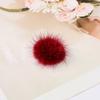Pompon de Pelo de Visón Real de 3CM Flor de Disco de Visón Plana Semicircular Adorno de Navidad para Bufanda Ropa DIY