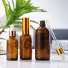 Botella de Vidrio Marrón para Aceite Esencial Portátil con Gotero Botella Rellenable 30ml Envase de Líquido Esencial Botella Vacía Botella de Spray