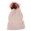 Gorro de lana tejido para niños, gorro de bola de pelo, gorro cálido para bebé, gorro con protección para las orejas, bonito gorro de bola para otoño e invierno.