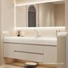 2025 nuevo mueble de baño sensación piel crema lavabo integrado lavabo lavabo combinación mueble de baño lavabo inodoro