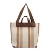 Bolso Tote de Gran Capacidad para Mujer 2024 Invierno Nueva Llegada Bolso de Lona a Rayas Bolso Tote Casual para Hombro Bolso Tote para Viaje