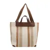 Bolso Tote de Moda Rayado de Gran Capacidad para Mujer 2025 Otoño Nuevo Bolso de Mano Casual de Moda Bolso de Hombro Literario