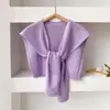 Chal de Punto de Color Sólido Estilo Nuevo para Mujer, Adecuado para Combinar con Vestidos, de Alta Gama, Delgado, Protector del Cuello, Moderno y Elegante para Primavera y Otoño